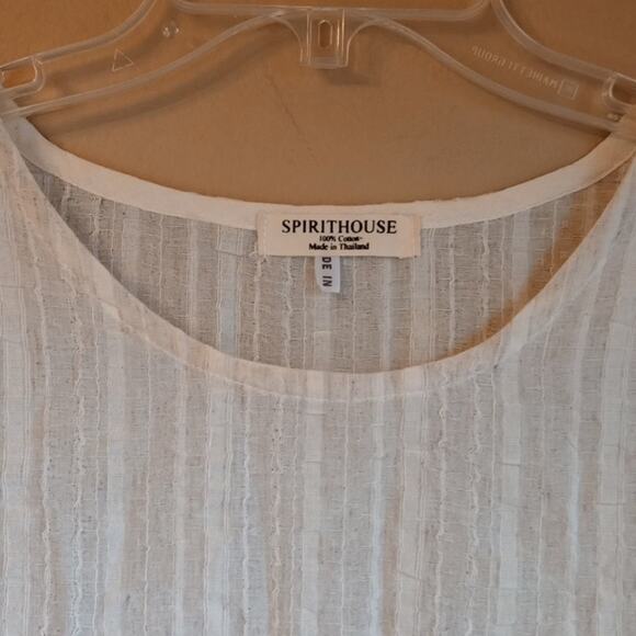 SpiritHouse Light Cotton Lagenlook Breezy Short Sleeve High Low Top Size L/XL - Picture 4 of 8